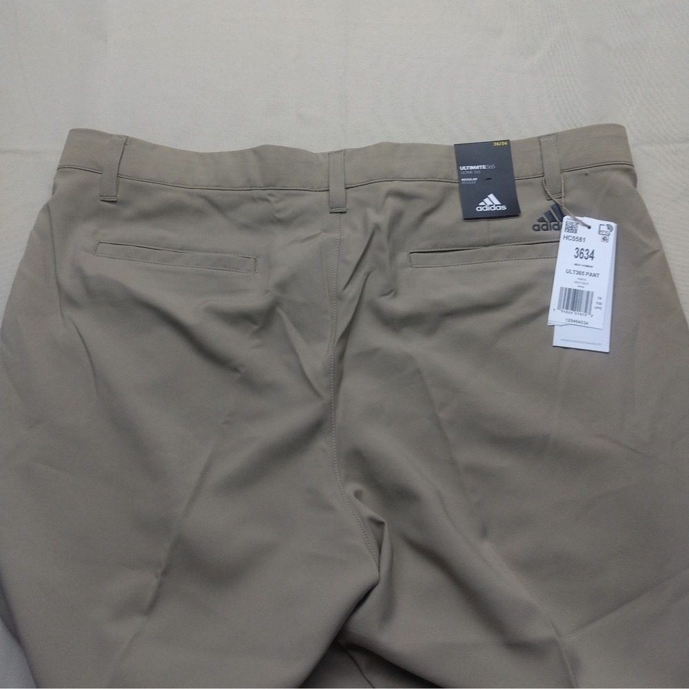 Adidas Mens Ultimate 365 5 Pocket Beige Golf Pants Tag Sz. 36X34